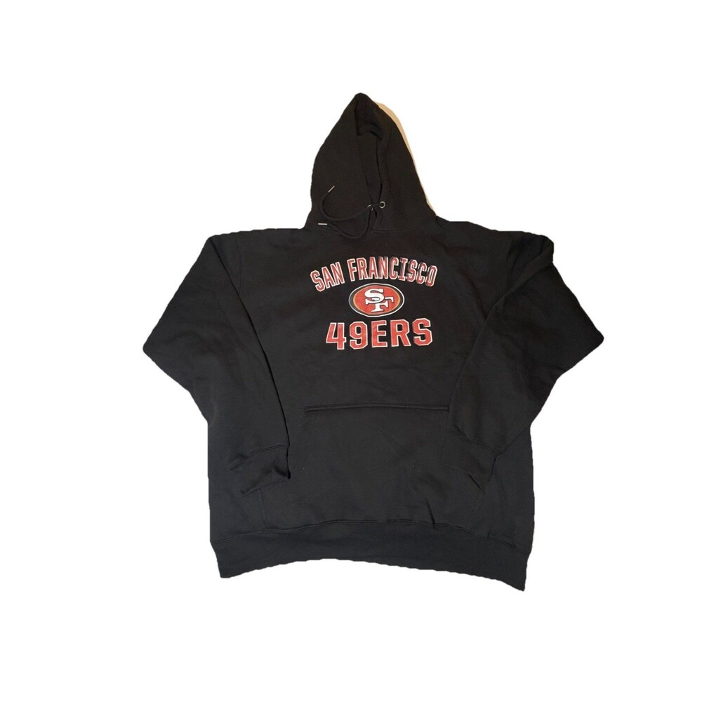 New San Francisco 49ers Fanatics Hoodie Black Pullover NFL Sweatshirt Men’s 2XL